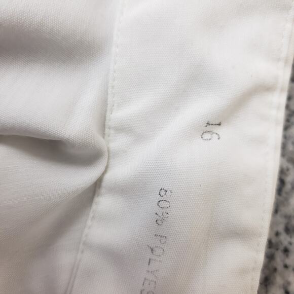 Oscar de La Renta Men's SS Button Down White Dress Shirt. Size 16. Wrinkle‎ Free - Picture 12 of 14